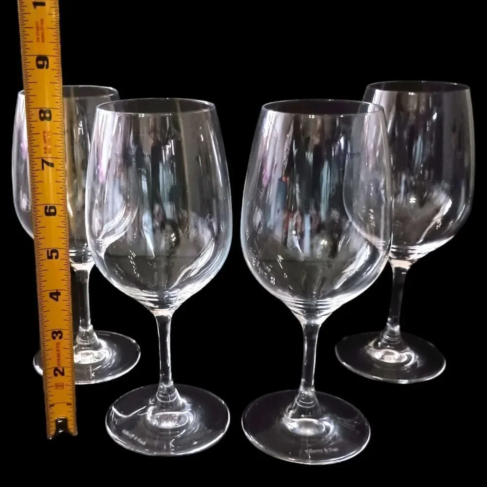 4 Villeroy & Boch Red Wine Glasses NEW Goblets Collection Entree‎ Crystal Clear